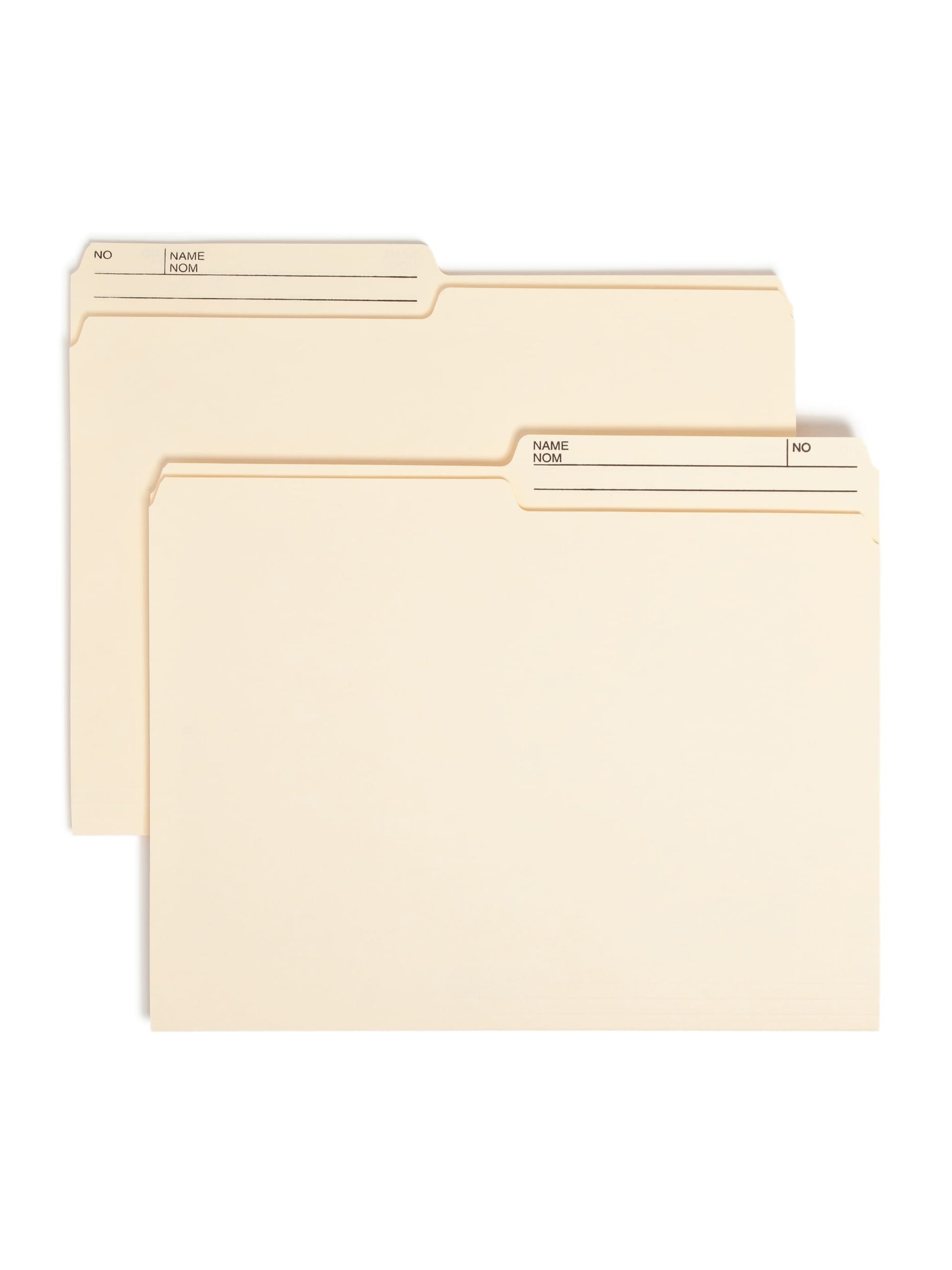 Reversible Printed Tab File Folders, 1/2-Cut Tab, 9 1/2 pt., Manila Color, Letter Size, Set of 100, 086486101455