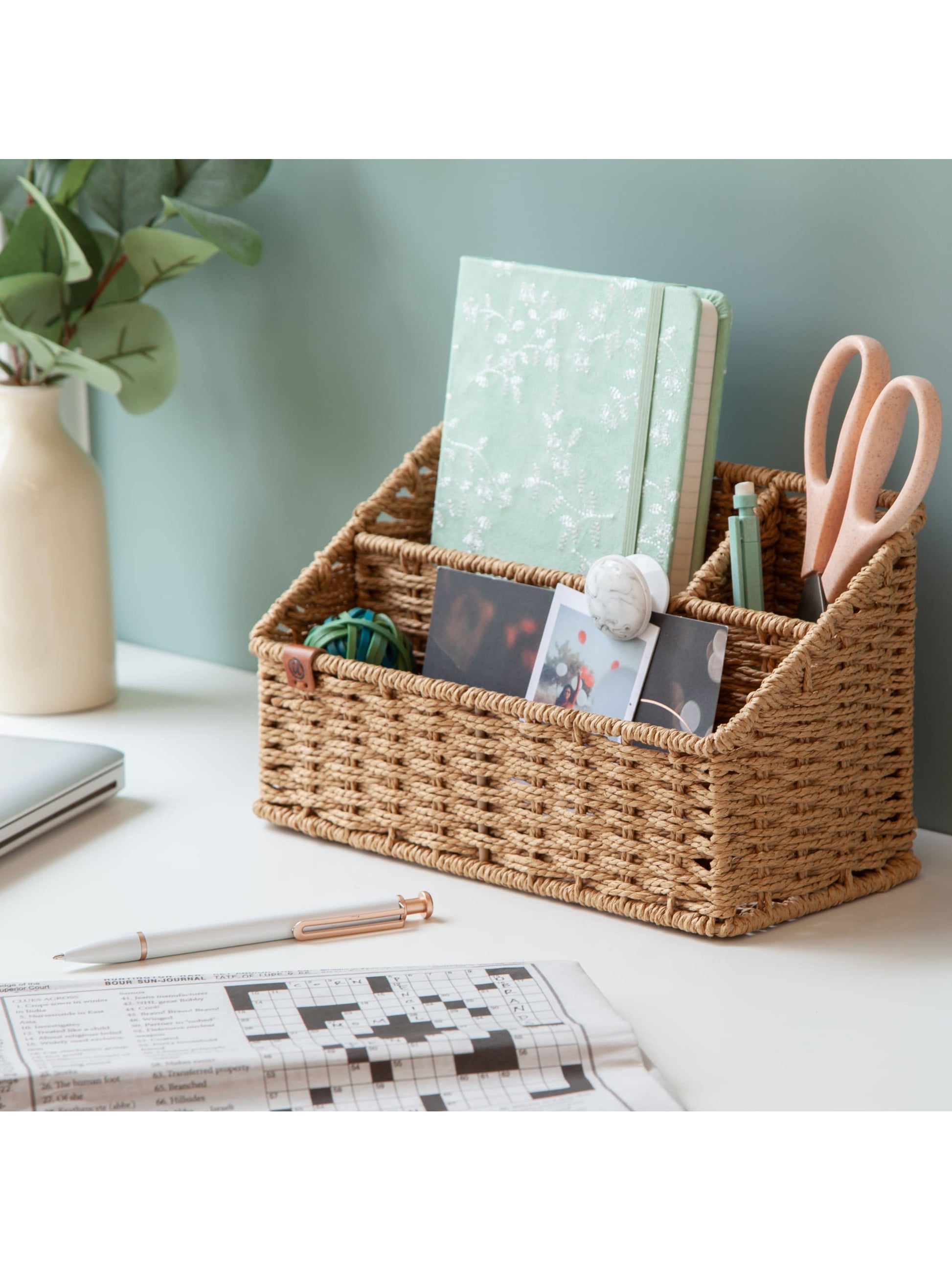 Woven Desktop Organizer, Woven, Brown, Brown, Set of 1, 843463160863