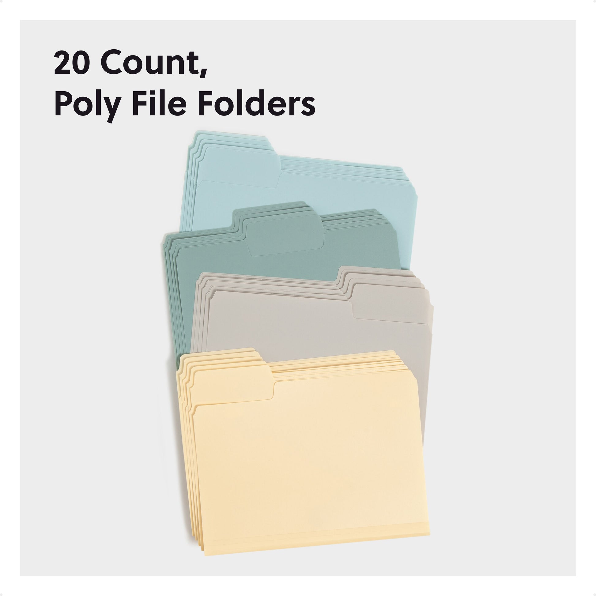 SuperTab® Poly File Folders, Assorted Twilight Color, Letter Size, Set of 20, 086486105217