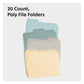 SuperTab® Poly File Folders, Assorted Twilight Color, Letter Size, Set of 20, 086486105217