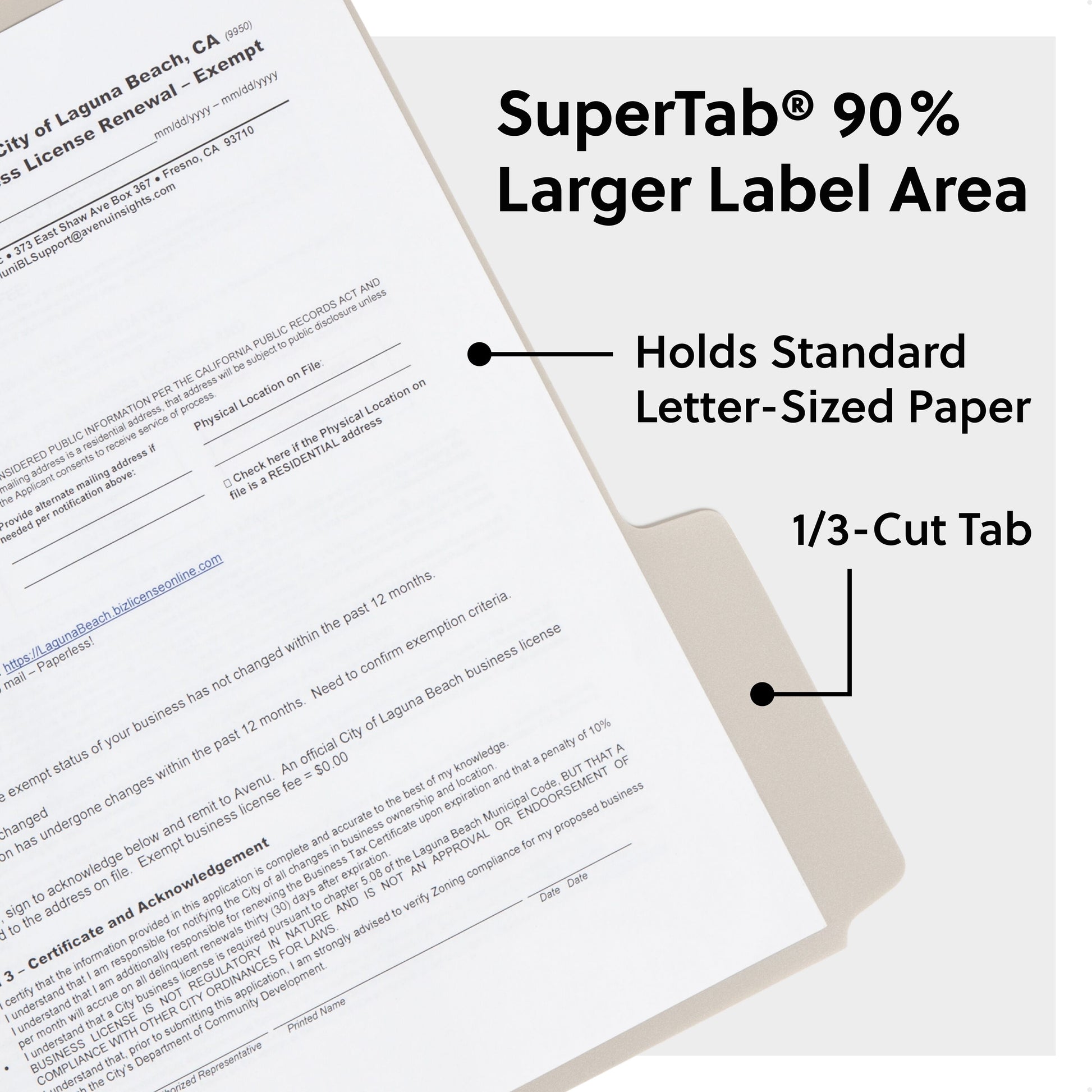 SuperTab® Poly File Folders, Assorted Twilight Color, Letter Size, Set of 20, 086486105217