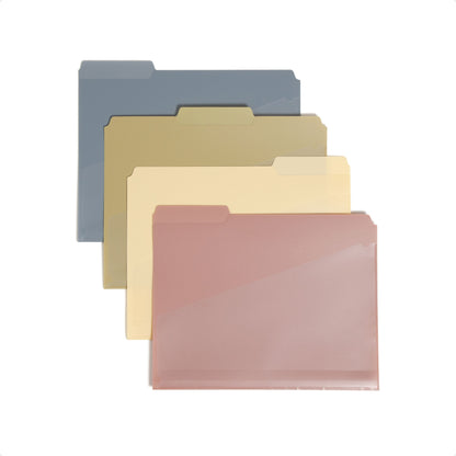Poly Slash-Pocket File Folders, Assorted Dawn Color, Letter Size, Set of 30, 086486105439