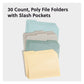 Poly Slash-Pocket File Folders, Assorted Twilight Color, Letter Size, Set of 30, 086486105446