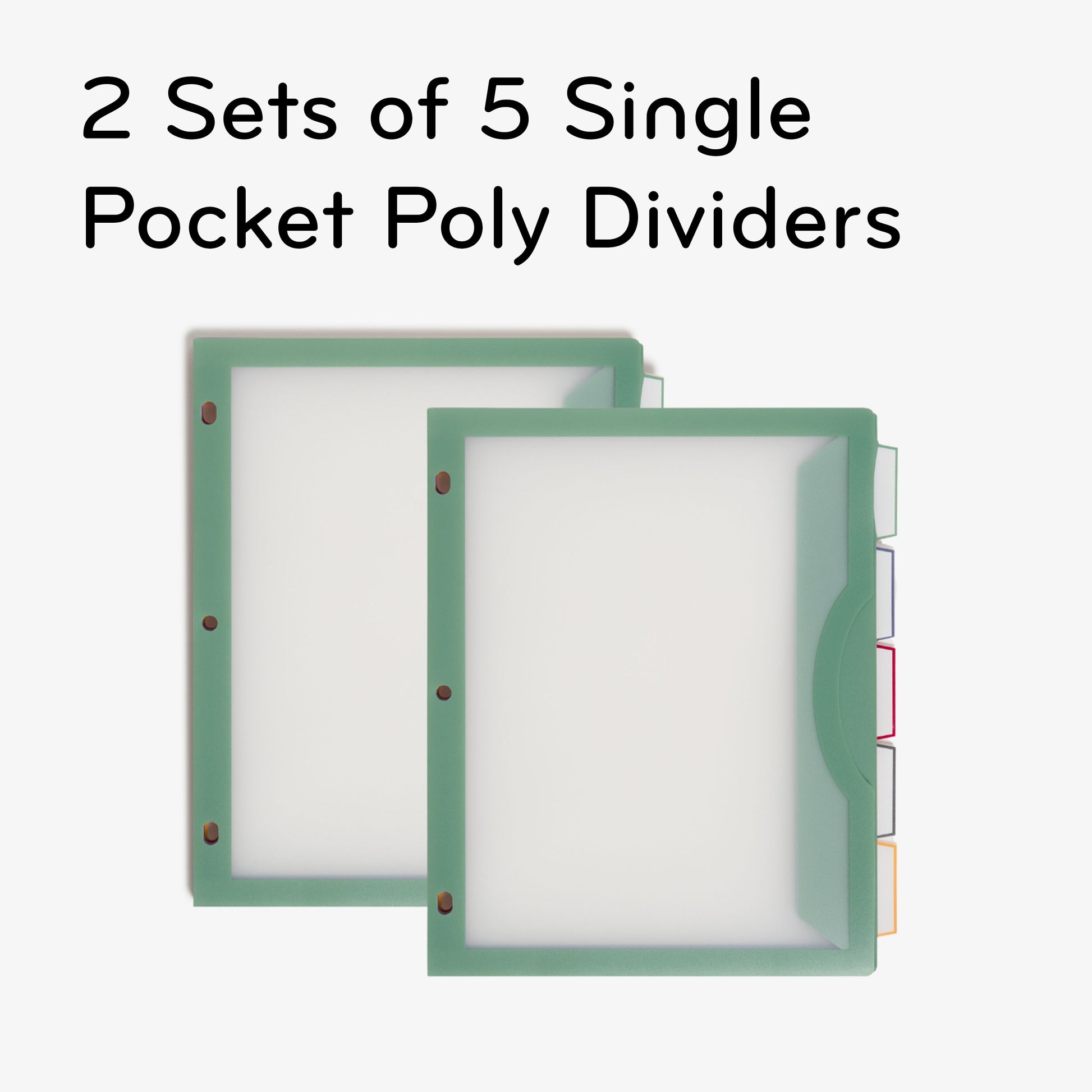 U Brands 5 Tab Dividers - Clear View, Set of 2, 843463161808