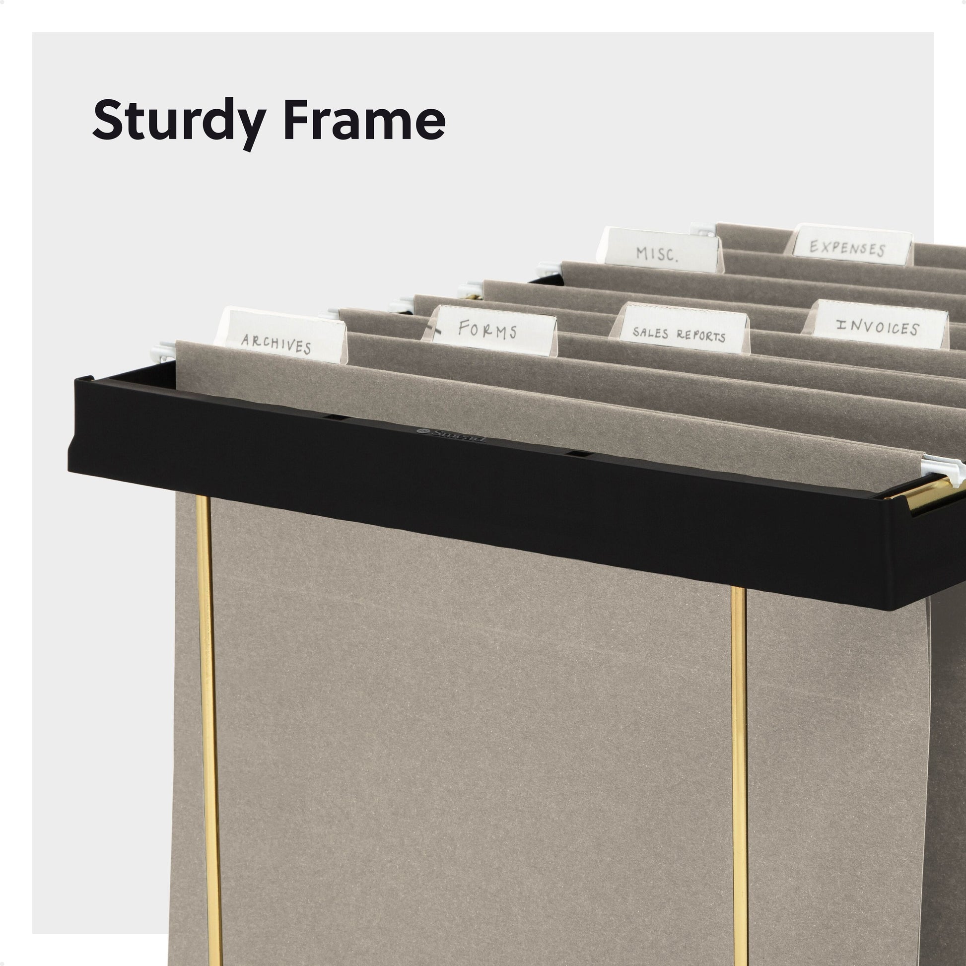 Adjustable Hanging File Folder Frame, Black Color, Letter Size, Set of 1, 086486648530