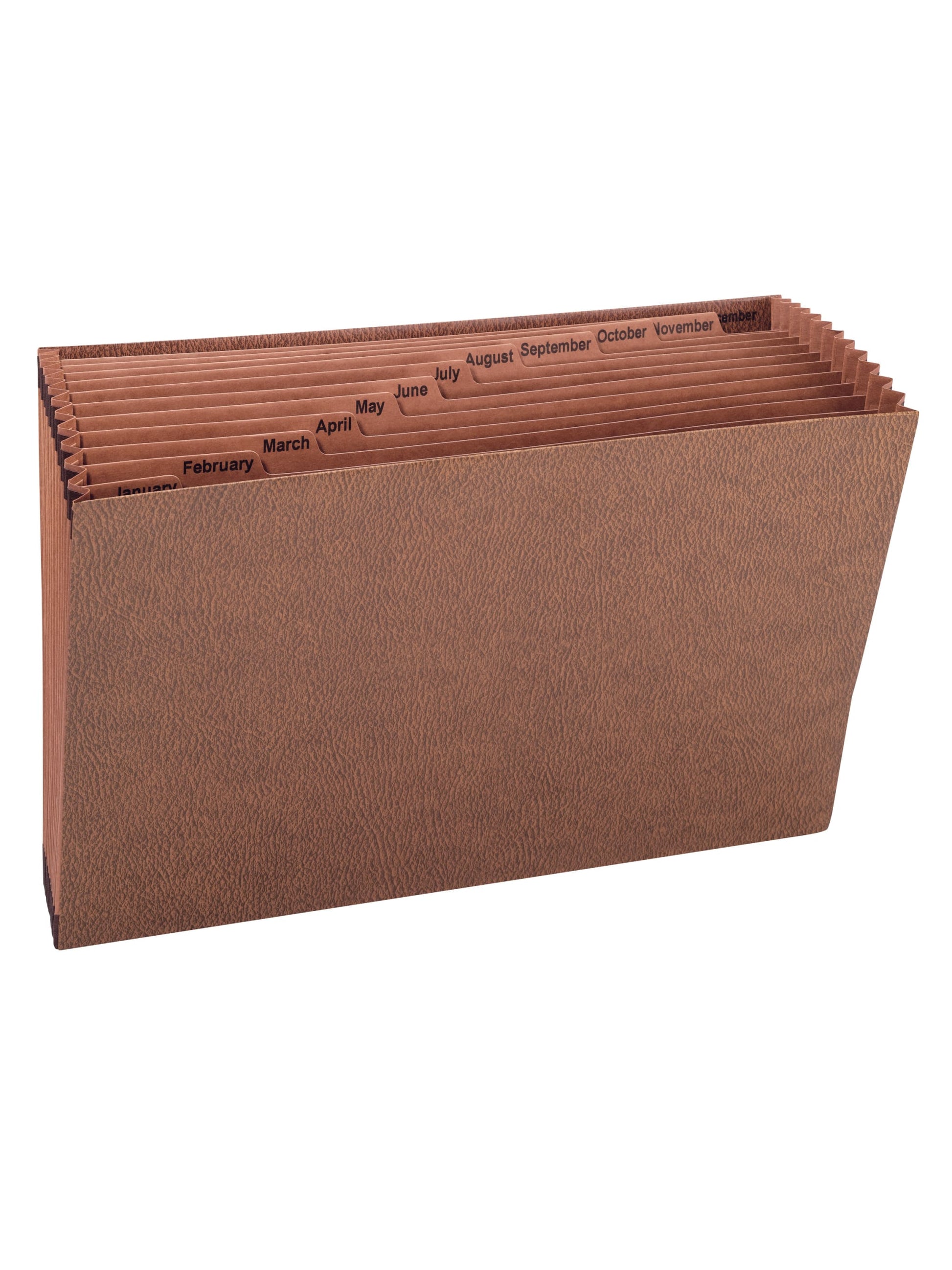 TUFF® Expanding Files, 12 Pockets, Monthly Jan-Dec, Brown Color, Legal Size, Set of 1, 086486704908