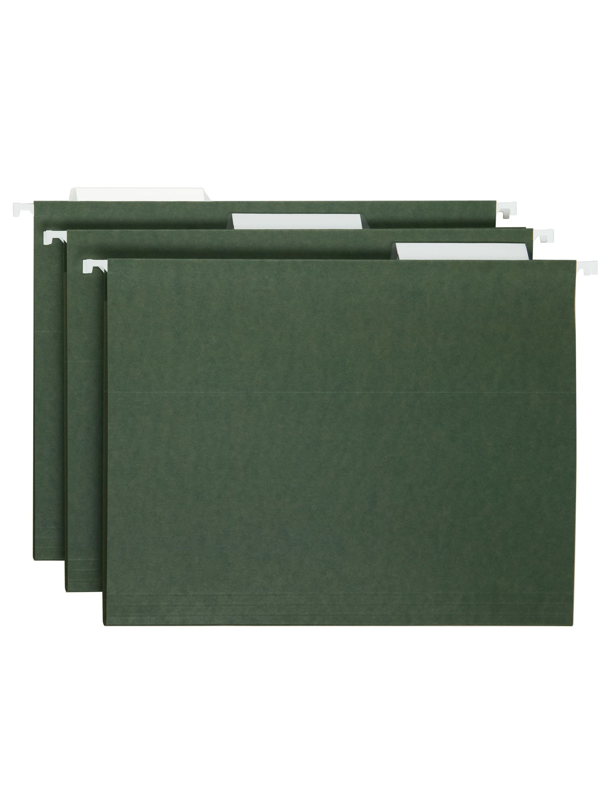 Standard Hanging File Folders with 1/3-Cut Tabs, Standard Green Color, Letter Size, 