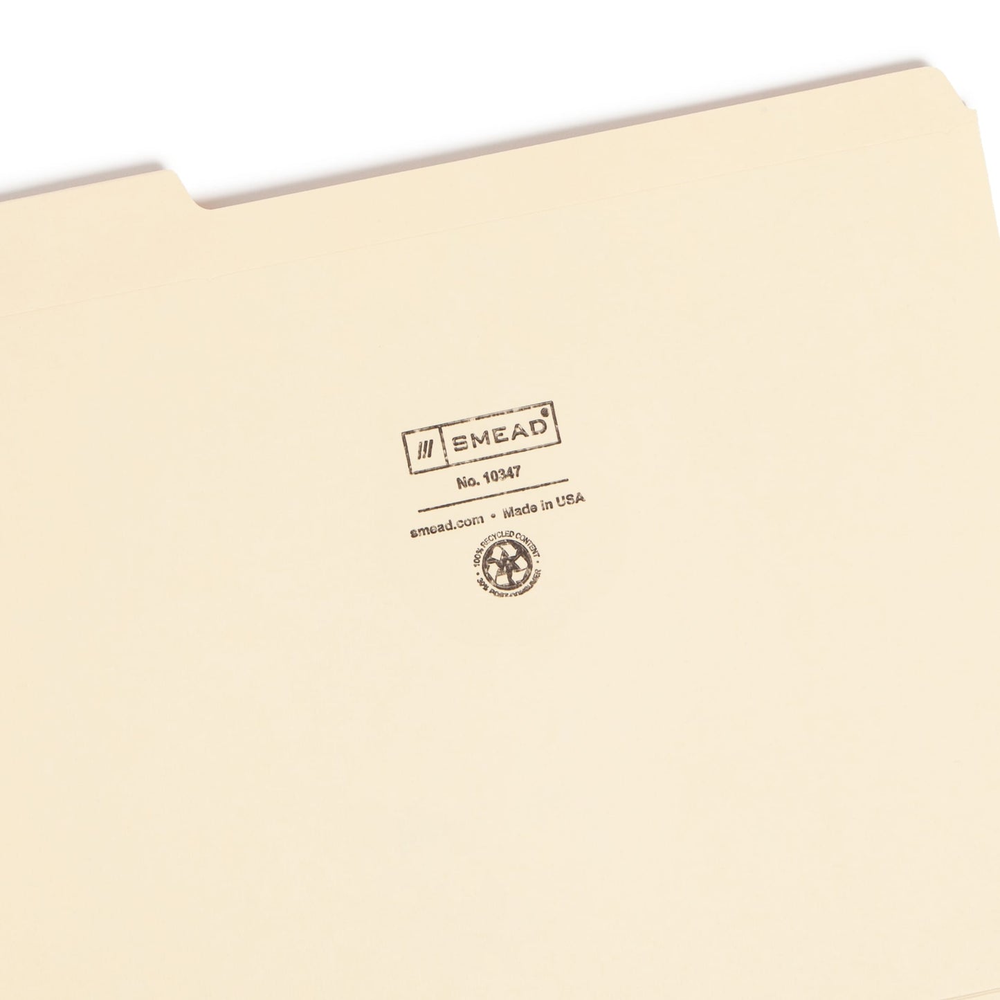 100% Recycled Reinforced Tab Fastener File Folders, Manila Color, Letter Size, Set of 100, 086486103473