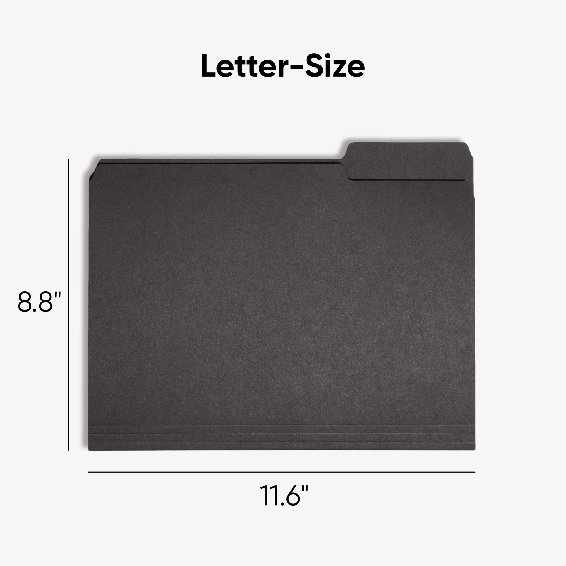 Interior File Folders, Black Color, Letter Size, Set of 100, 086486102438