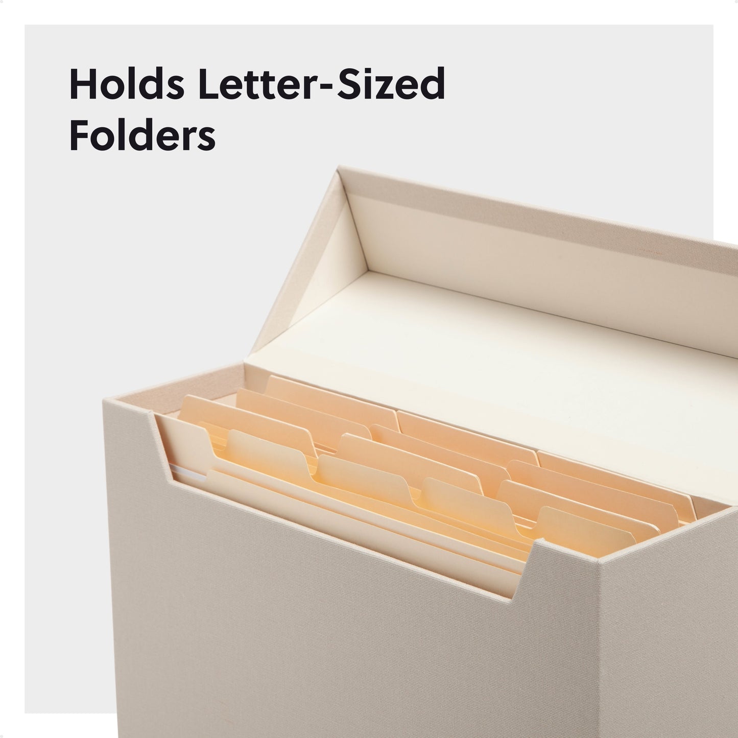 Flip Top Box, Beige Color, 13" X 9.4" X 3.7" Size, Set of 1, 086486702324