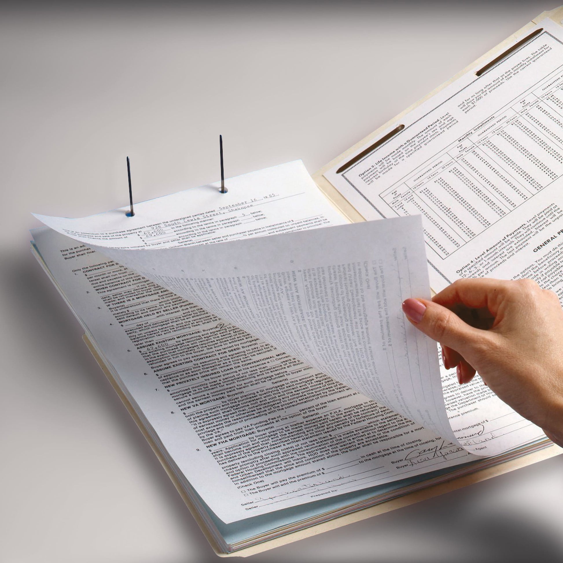 Reinforced Tab Fastener File Folders, 1/3-Cut Tab, 2 Fasteners, Manila Color, Letter Size, Set of 50, 086486145374