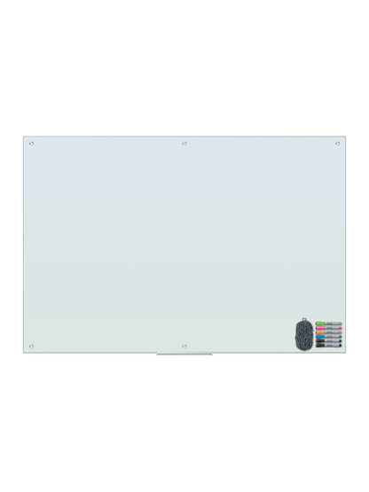 U Brands Frameless Magnetic Glass Dry Erase Board, 72" x 48" Frosted White (Actual Size 70" x 47")
