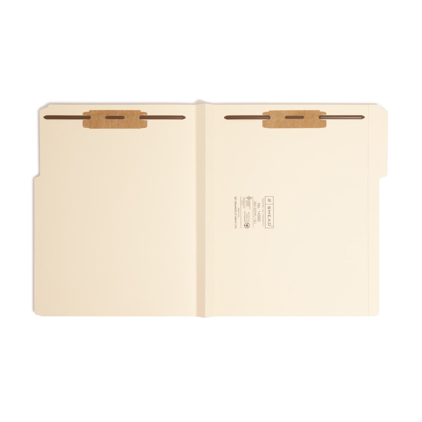 Reinforced Tab Fastener File Folders, 1 1/2 inch Expansion, 1/3-Cut Tab, Manila Color, Letter Size, Set of 50, 086486145954