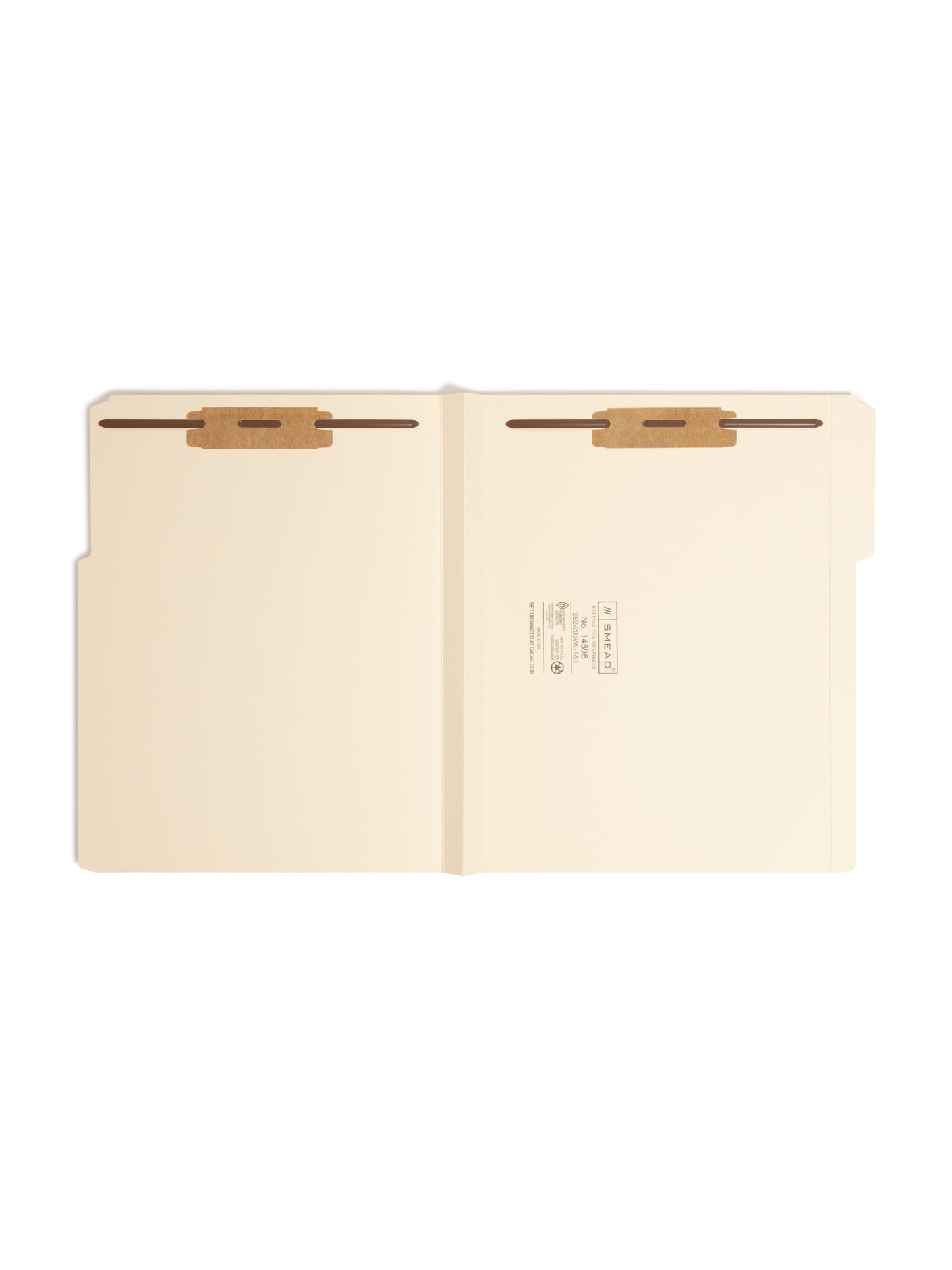Reinforced Tab Fastener File Folders, 1 1/2 inch Expansion, 1/3-Cut Tab, Manila Color, Letter Size, Set of 50, 086486145954