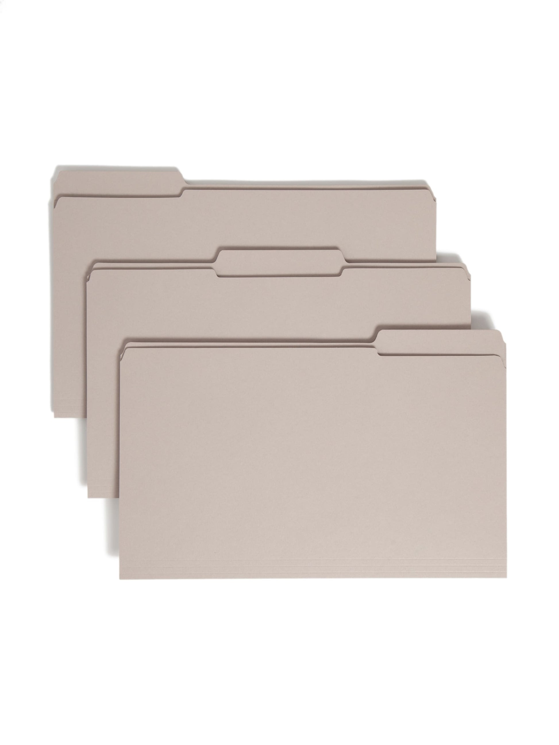 Reinforced Tab File Folders, 1/3-Cut Tab, Gray Color, Legal Size, Set of 100, 086486173346