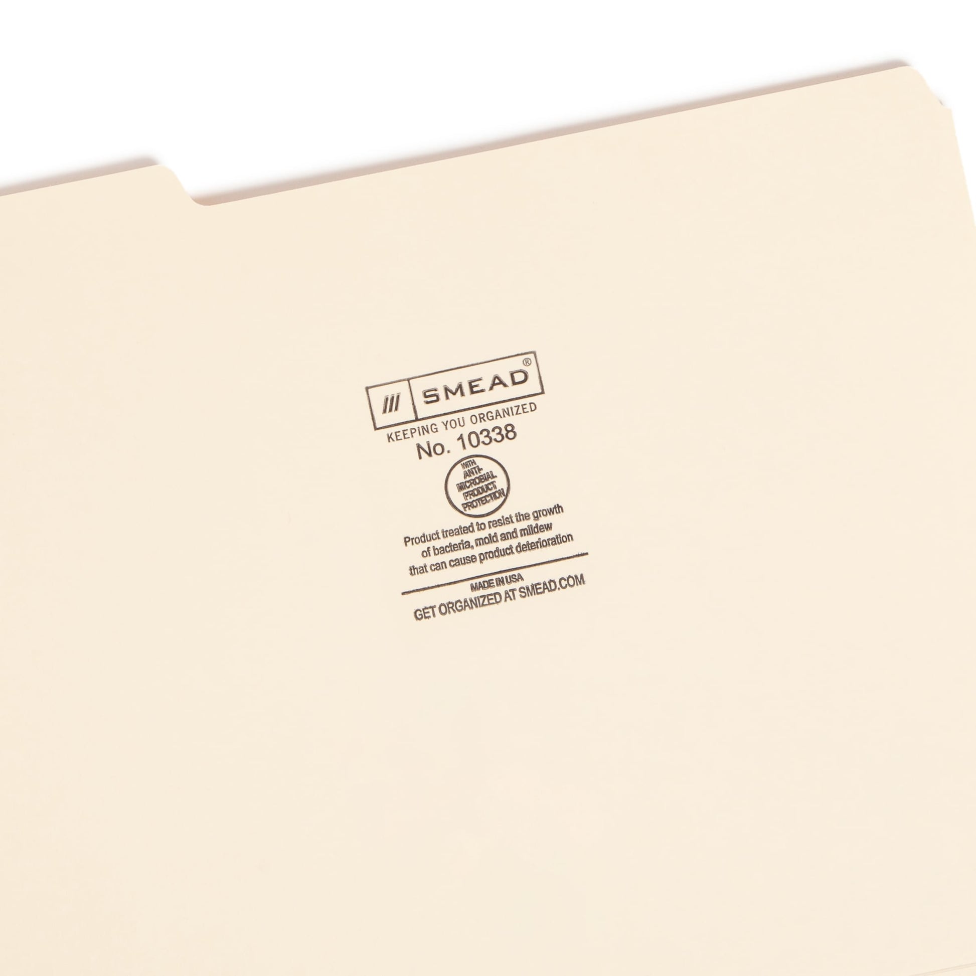 File Folders with Antimicrobial Product Protection, Manila Color, Letter Size, Set of 100, 086486103381