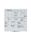 Floating Glass Non-Magnetic DE Calendar Board, White, 35" x 35", 3 x 3, White, 35" X 35" Size, Set of 1, 817894029105
