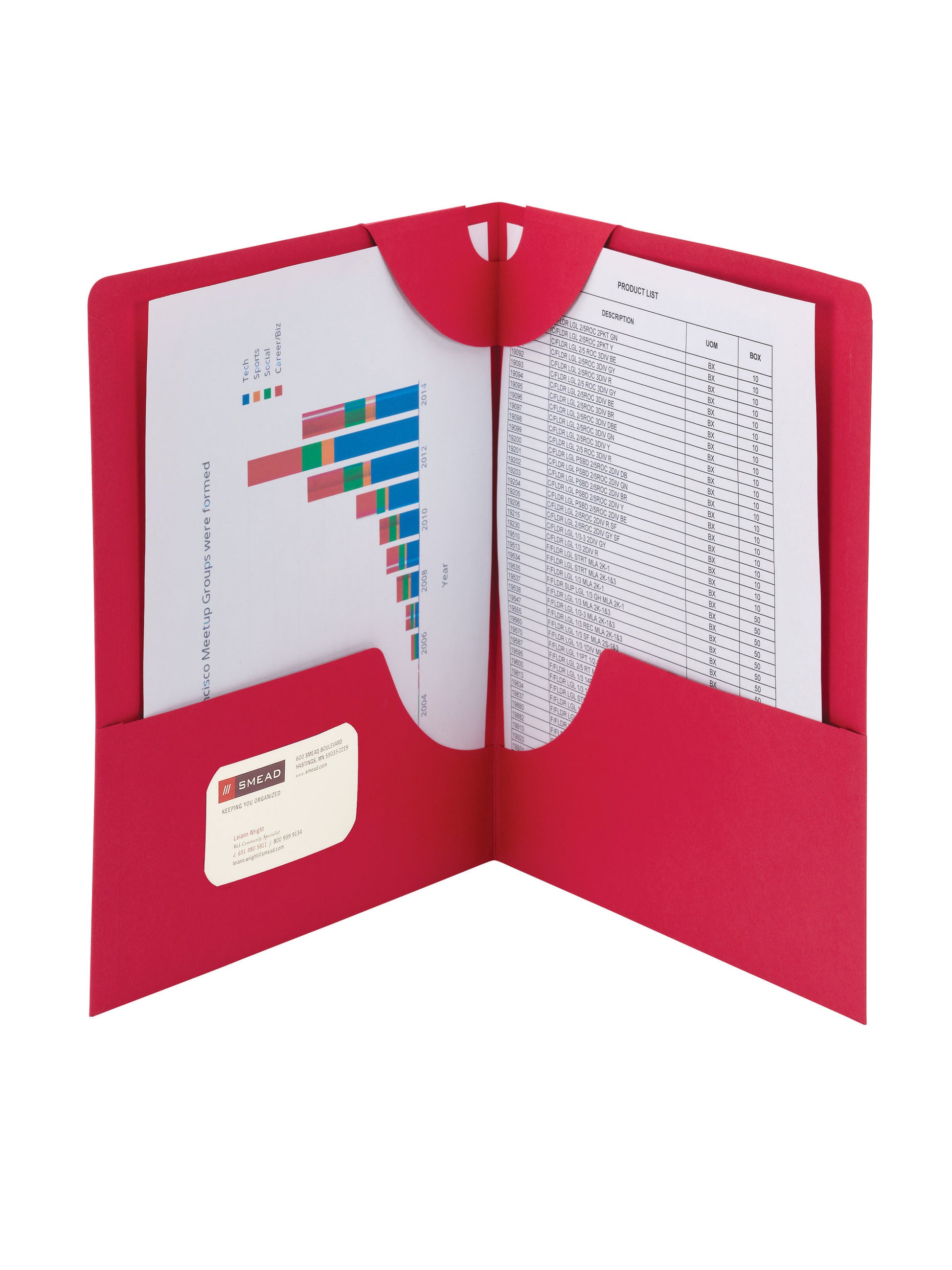 Lockit® Two-Pocket Folders, Red Color, Letter Size, Set of 0, 30086486879805