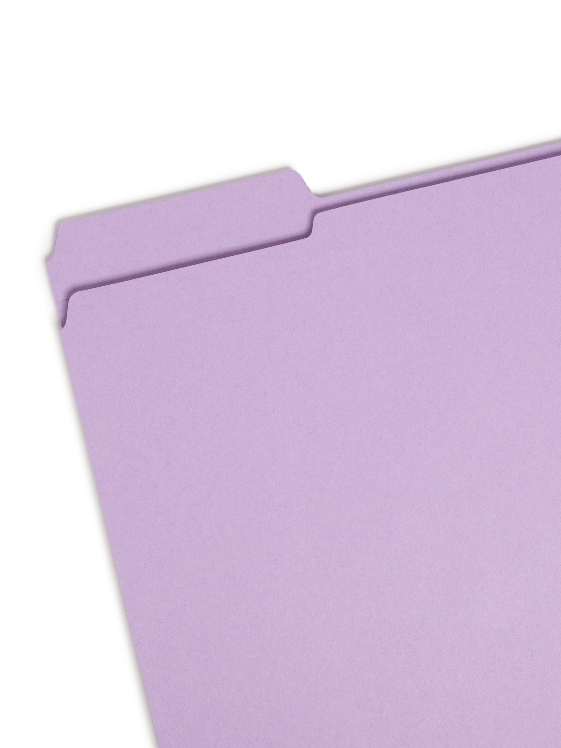 Reinforced Tab File Folders, 1/3-Cut Tab, Lavender Color, Letter Size, Set of 100, 086486124348