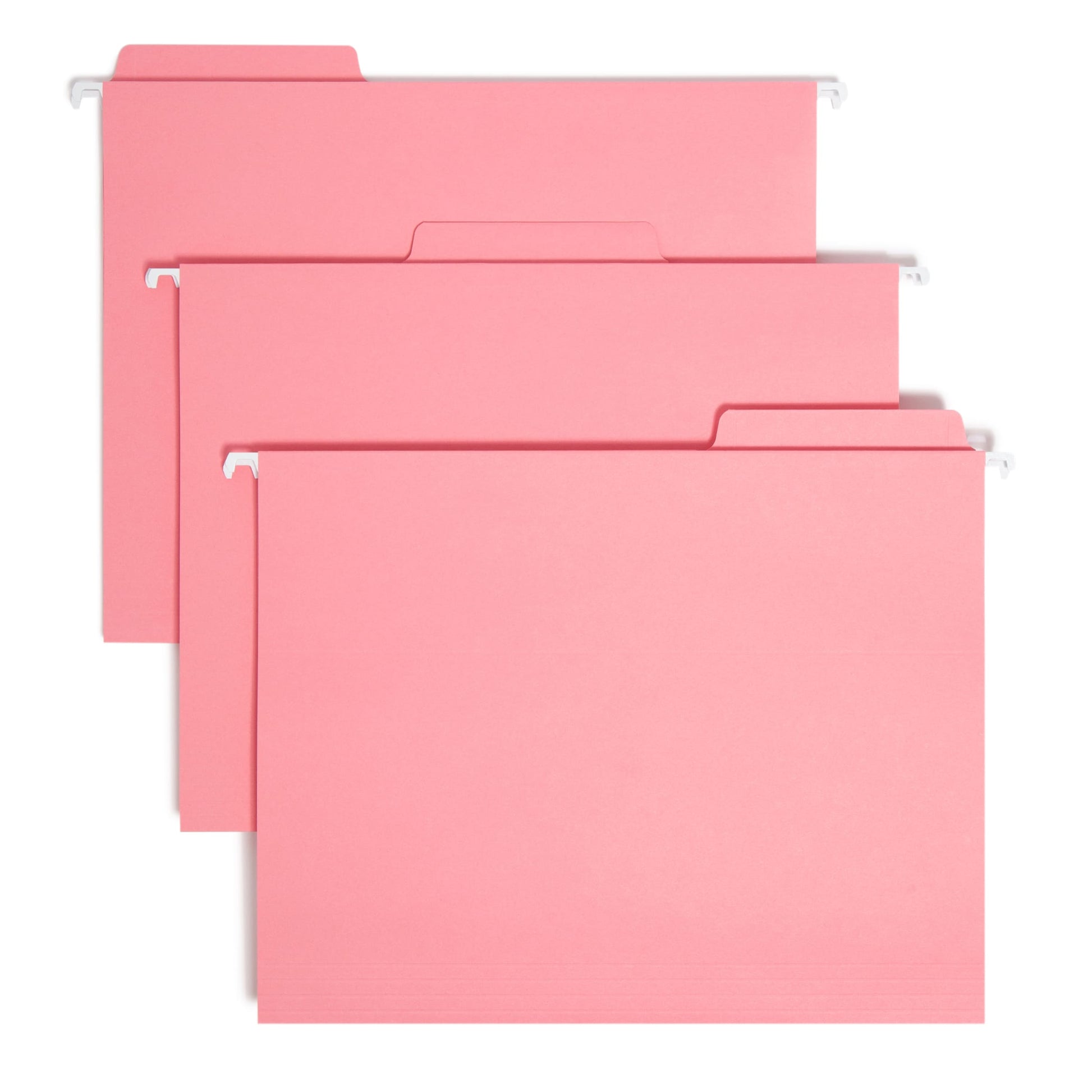 FasTab® Hanging File Folders, 1/3-Cut Tab, Dark Pink Color, Letter Size, Set of 9, 086486640145