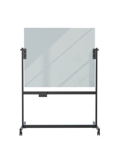 Double Sided Magnetic Glass Rolling Easel, White, 48" x 40", 4 x 4, White, 48" X 40" Size, Set of 1, 817894029143