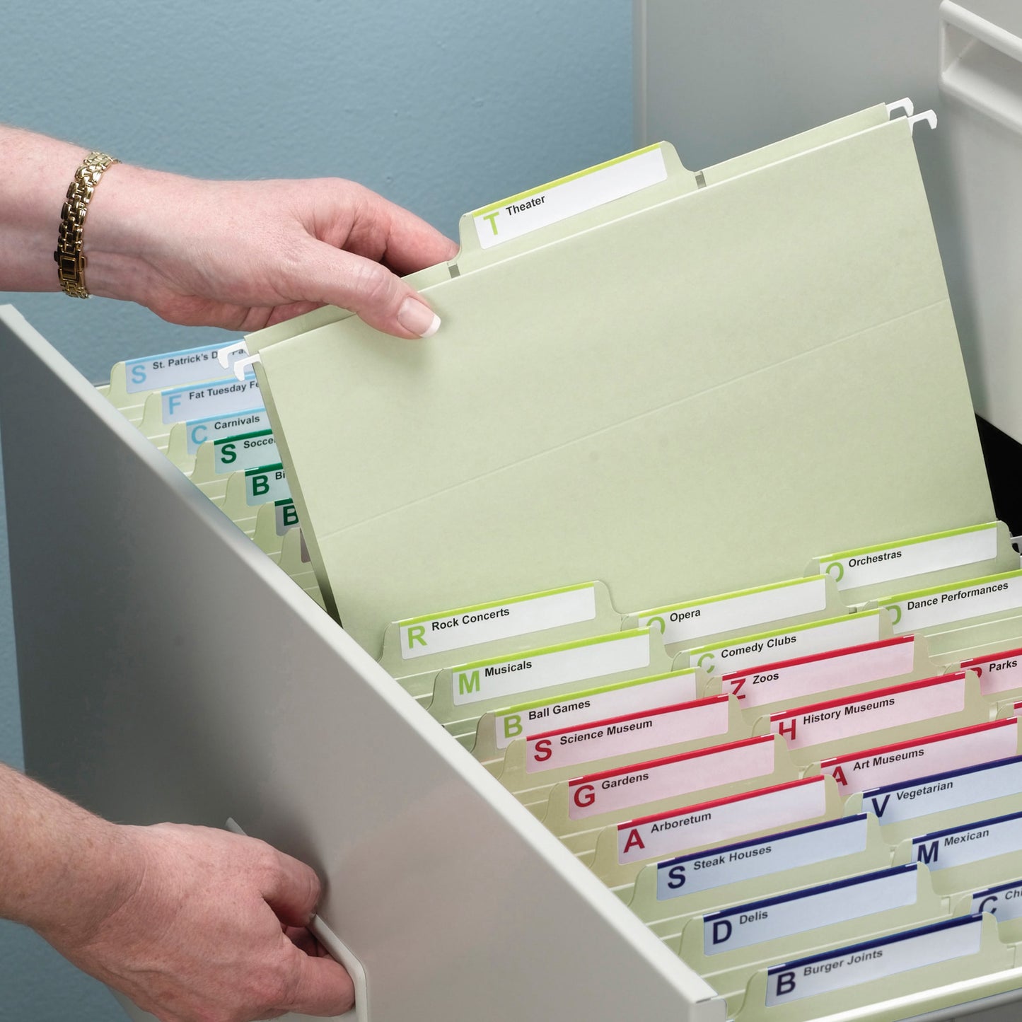 FasTab® Hanging File Folders, 1/3-Cut Tab, Moss Green Color, Letter Size, Set of 20, 086486640824