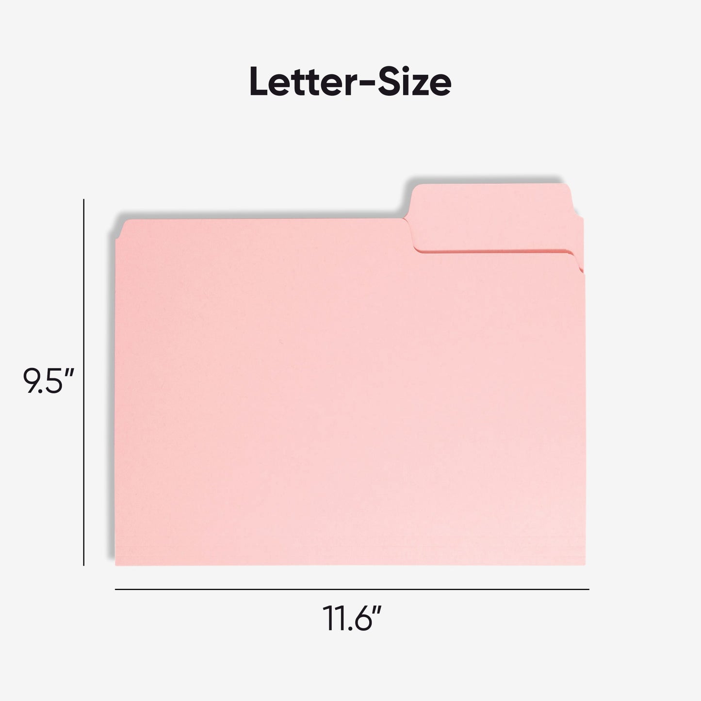 Standard File Folders, 1/3-Cut Tab, Pink Color, Letter Size, Set of 100, 086486126434