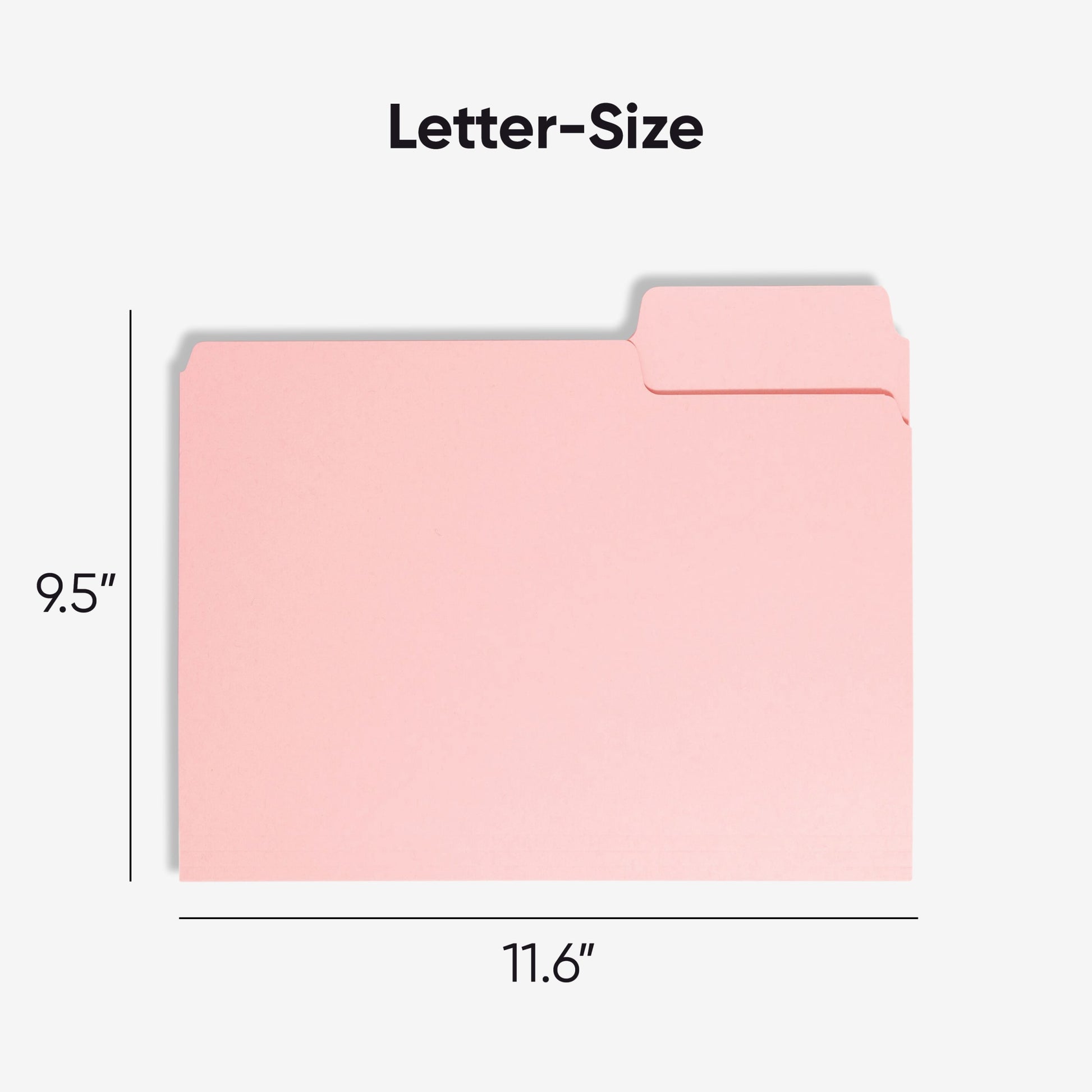 Standard File Folders, 1/3-Cut Tab, Pink Color, Letter Size, Set of 100, 086486126434