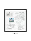 MDF Frame Dry Erase Board, Black, White, 35" x 35", 3 x 3, White, 35" X 35" Size, Set of 1, 817894028924