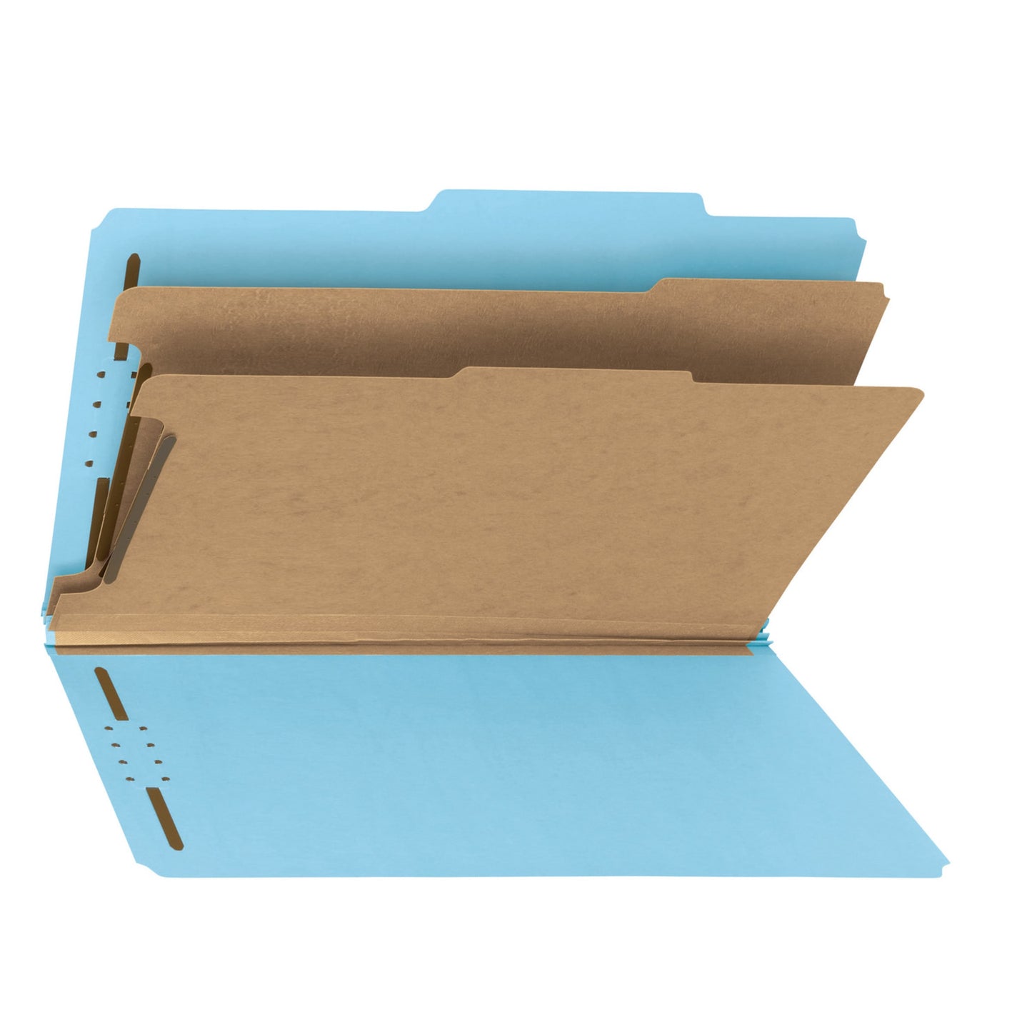 Pressboard Classification File Folders, 2 Dividers, 2 inch Expansion, Blue Color, Legal Size, Set of 5, 086486190480