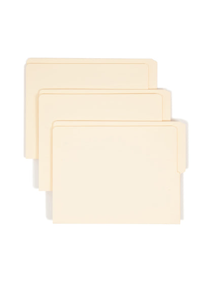 Shelf-Master® Reinforced Tab End Tab File Folders, 1/2-Cut Tab, Top Position, Manila Color, Letter Size, Set of 100, 086486241274