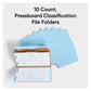 SafeSHIELD® Pressboard Classification File Folders, 2 Dividers, 2 inch Expansion, 2/5-Cut Tab, Blue Color, Legal Size, Set of 10, 30086486190306
