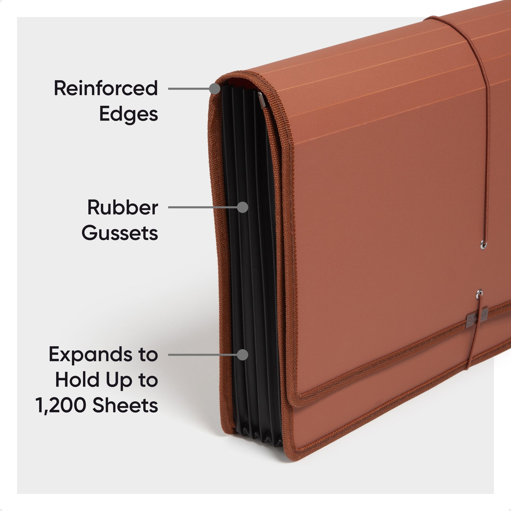 TUFF® Expanding Wallets, 5-1/4-Inch Expansion, Redrope Color, Legal Size, Set of 1, 086486737890