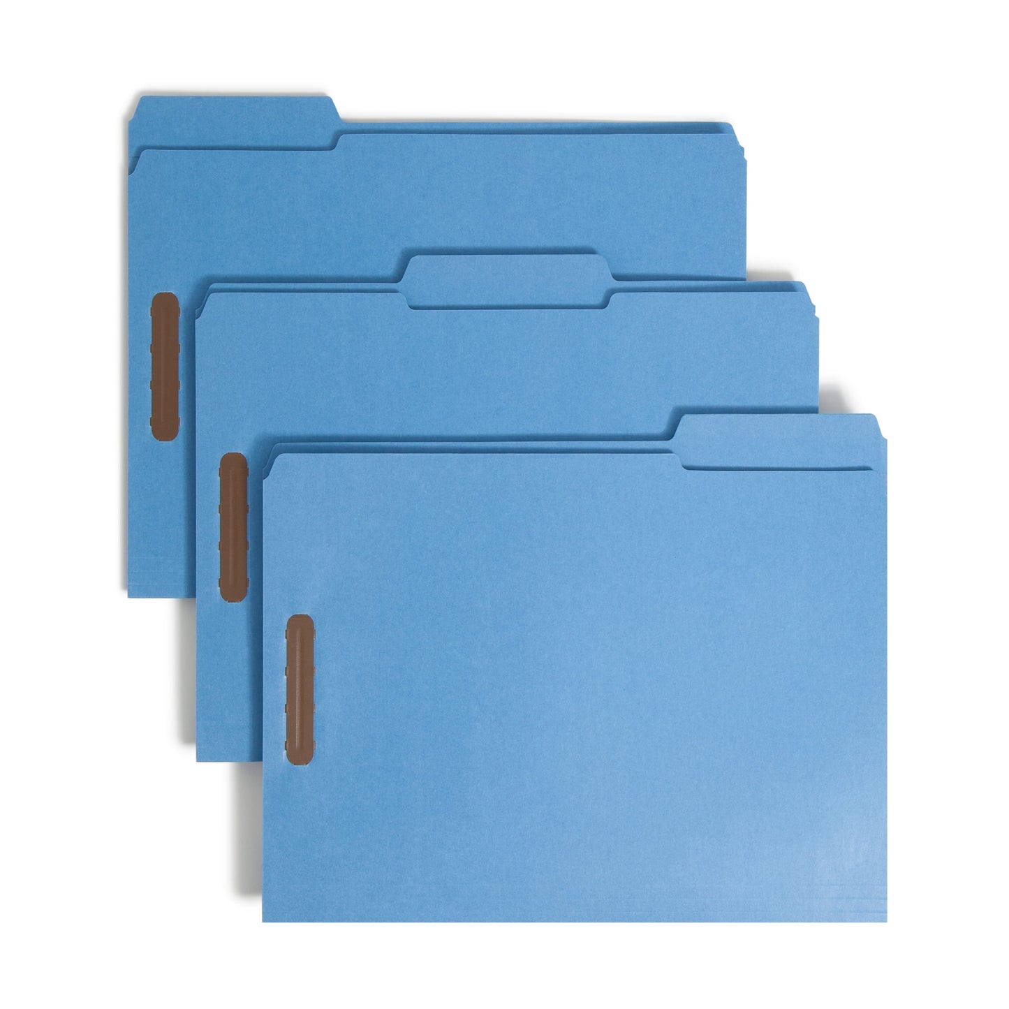 100% Recycled Reinforced Tab Fastener File Folders, Blue Color, Letter Size, Set of 50, 086486120418