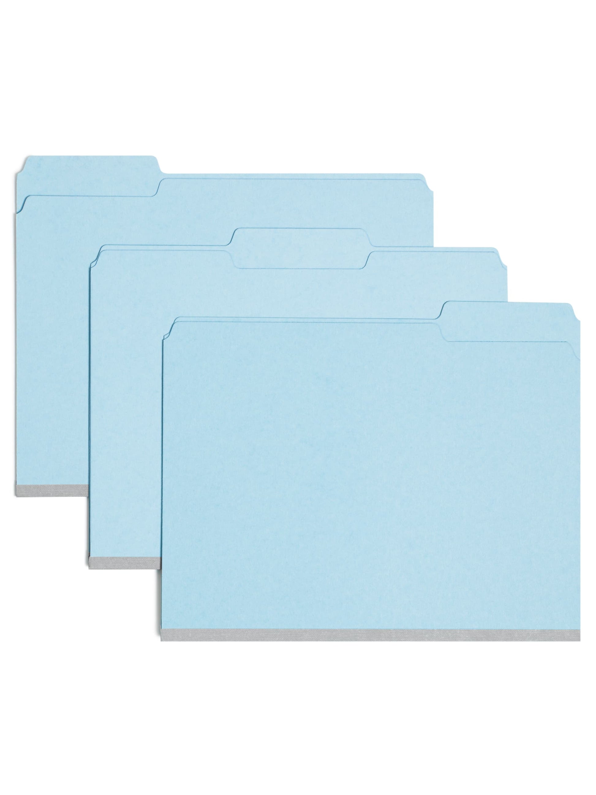 Pressboard File Folder, 1 inch Expansion, 1/3-Cut Tab, Blue Color, Letter Size, Set of 25, 086486215305