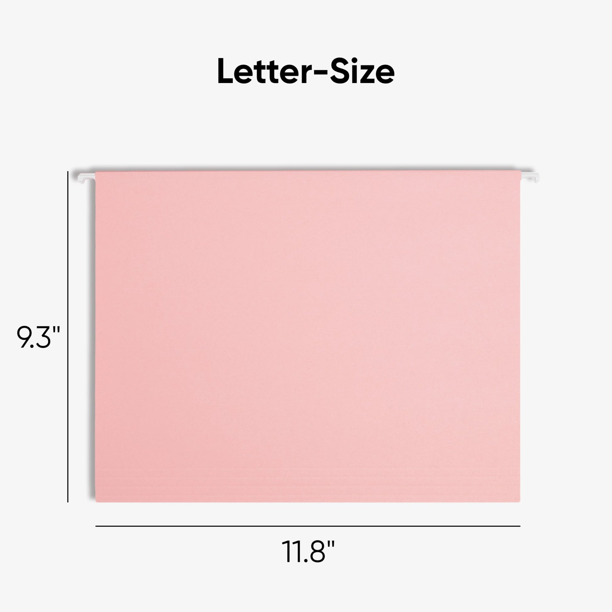 Standard Hanging File Folders with 1/5-Cut Tabs, Pink Color, Letter Size, Set of 25, 086486640664