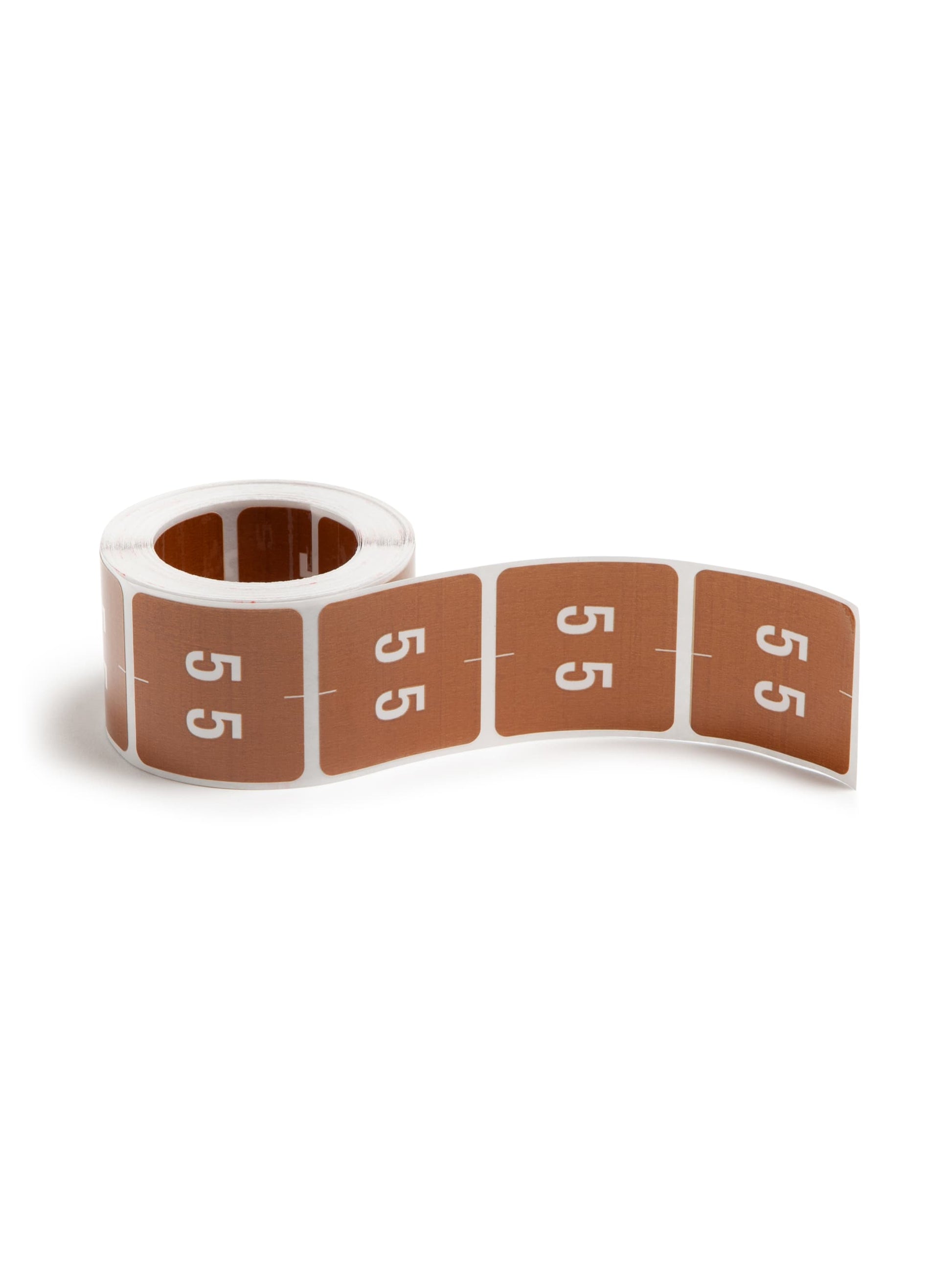 DCC Color-Coded Numeric Labels - Rolls, Brown Color, 1-1/2" X 1-1/2" Size, Set of 250, 086486674256