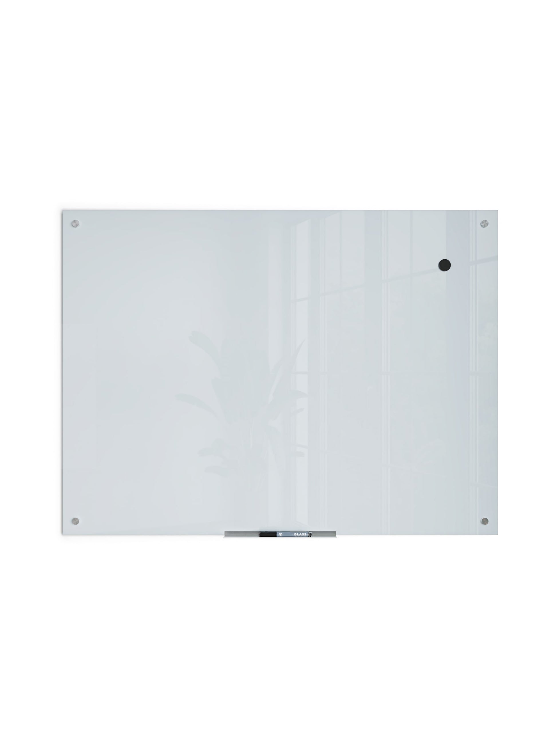 Frameless Glass Magnetic Dry Erase Board, White, 47" x 35", 4 x 3, White, 47" X 35" Size, Set of 1, 817894022991