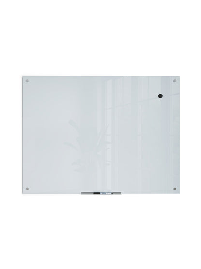 Frameless Glass Magnetic Dry Erase Board, White, 47" x 35", 4 x 3, White, 47" X 35" Size, Set of 1, 817894022991