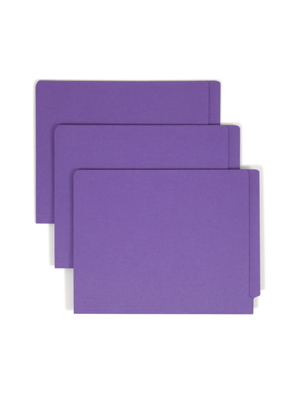 Shelf-Master® Reinforced End Tab Fastener File Folders, Straight-Cut Tab, Purple Color, Letter Size, Set of 50, 086486254403