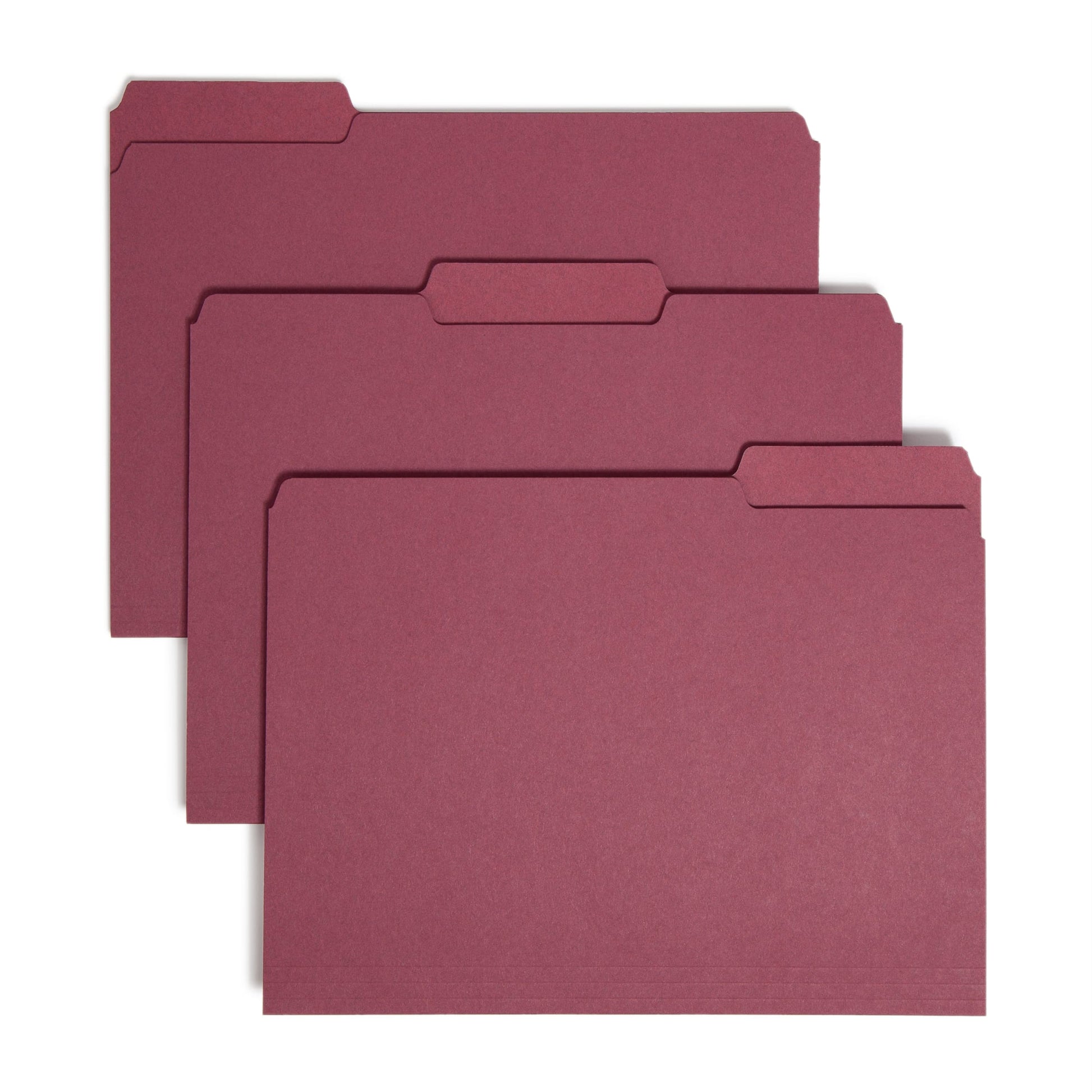 Interior File Folders, Maroon Color, Letter Size, Set of 100, 086486102759