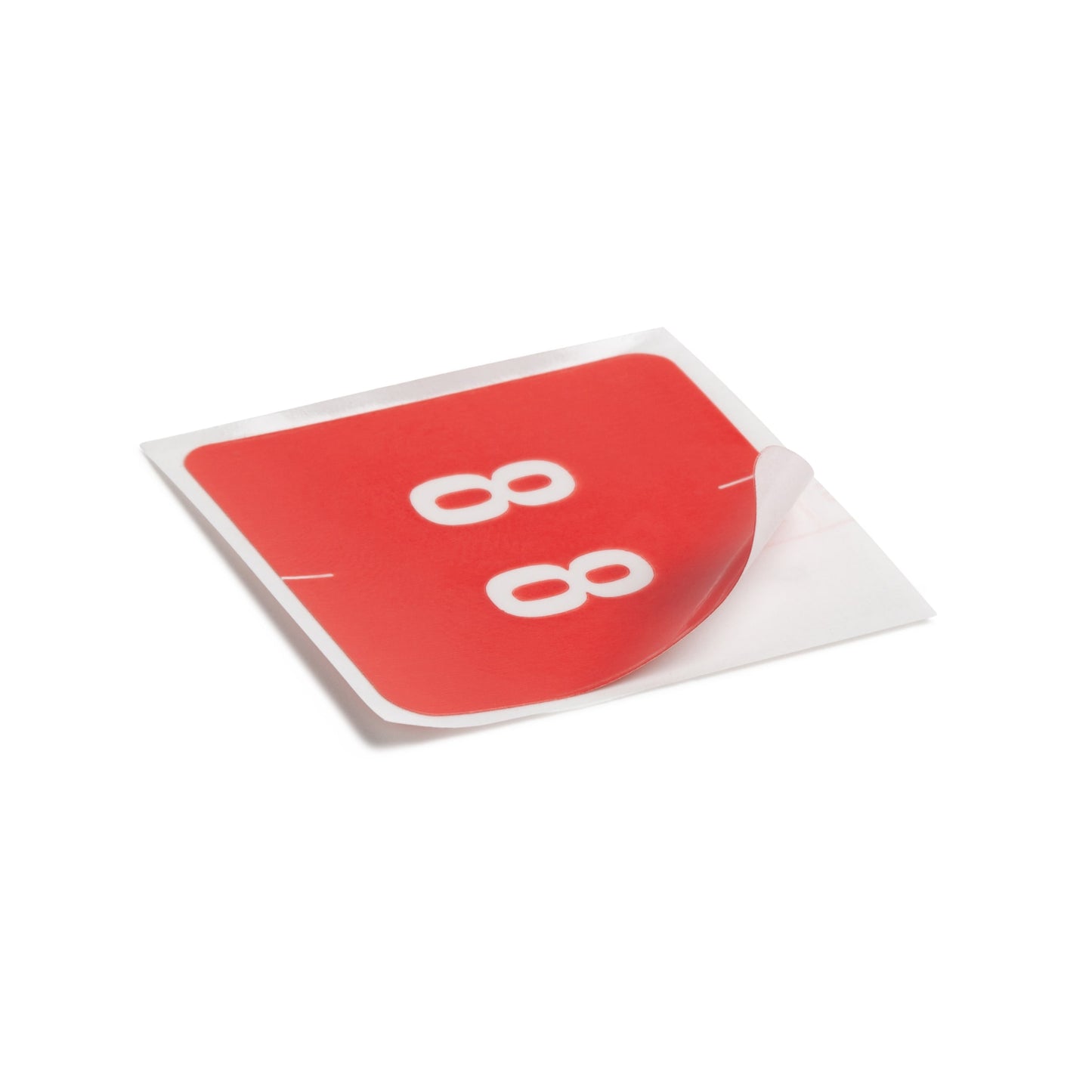 DCC Color-Coded Numeric Labels - Rolls, Red Color, 1-1/2" X 1-1/2" Size, Set of 250, 086486674287