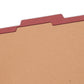 Pressboard Classification File Folders, 1 Divider, 2 inch Expansion, Red Color, Legal Size, Set of 10, 30086486187238