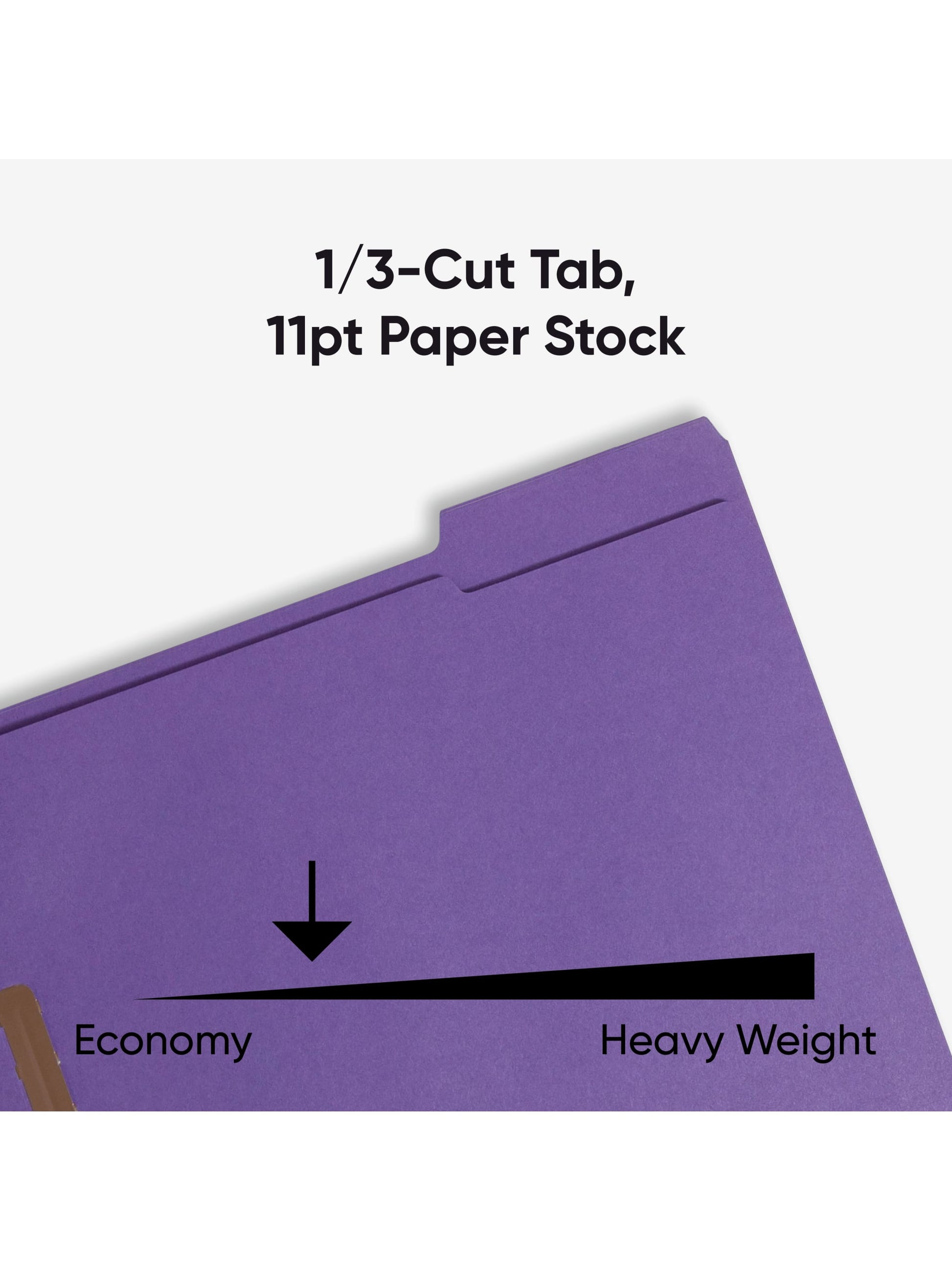 Reinforced Tab Fastener File Folders, 1/3-Cut Tab, 2 FastenersReinforced Tab Fastener File Folders, 1/3 Cut, Purple, Letter, Purple, Letter Size, Set of 50, 086486130400