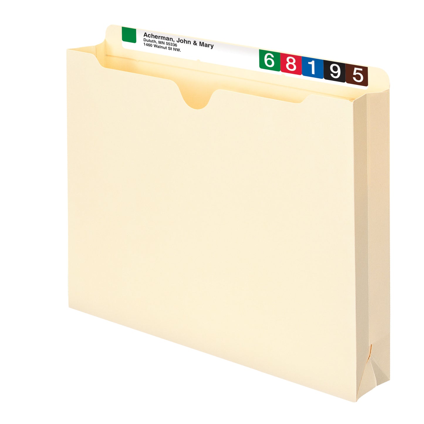 File Jackets, 2 inch Expansion, Straight-Cut Tab, Manila Color, Letter Size, Set of 50, 30086486755604
