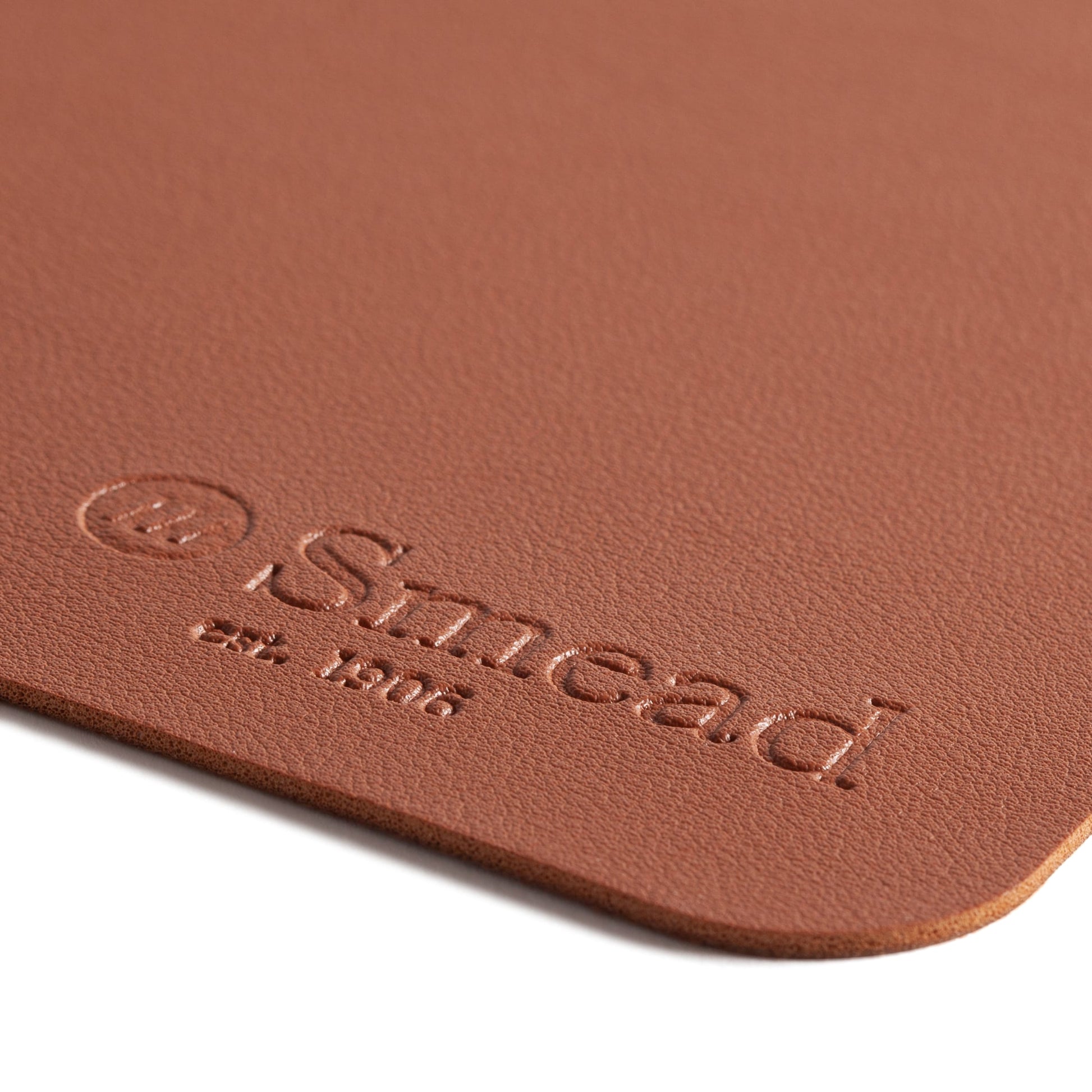 Vegan Leather Desk Pad, Saddle Color, 31.5"X15.7" Size, Set of 1, 086486648325