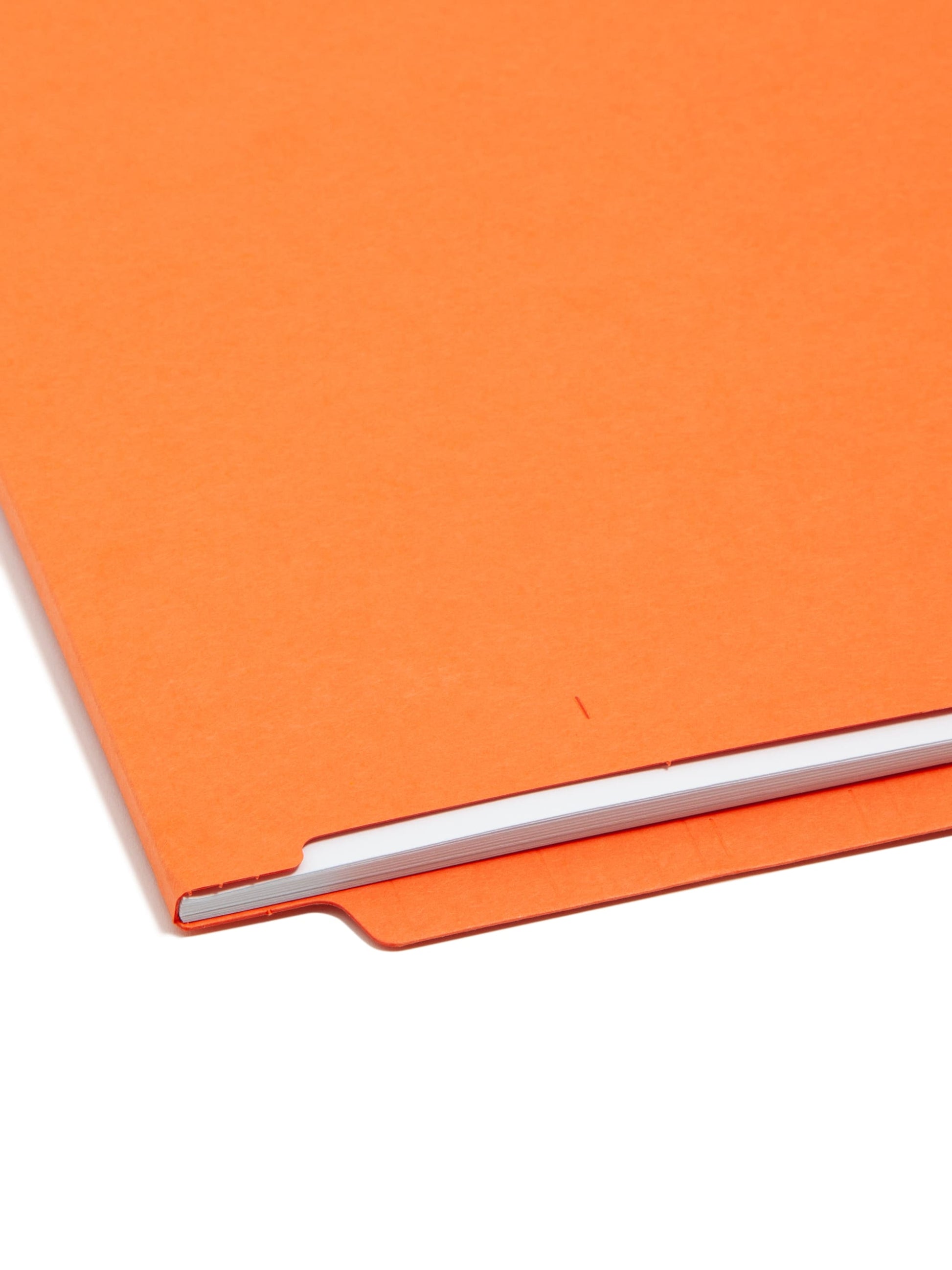 Shelf-Master® Reinforced Tab End Tab File Folders, Straight-Cut Tab, Orange Color, Letter Size, Set of 100, 086486255103