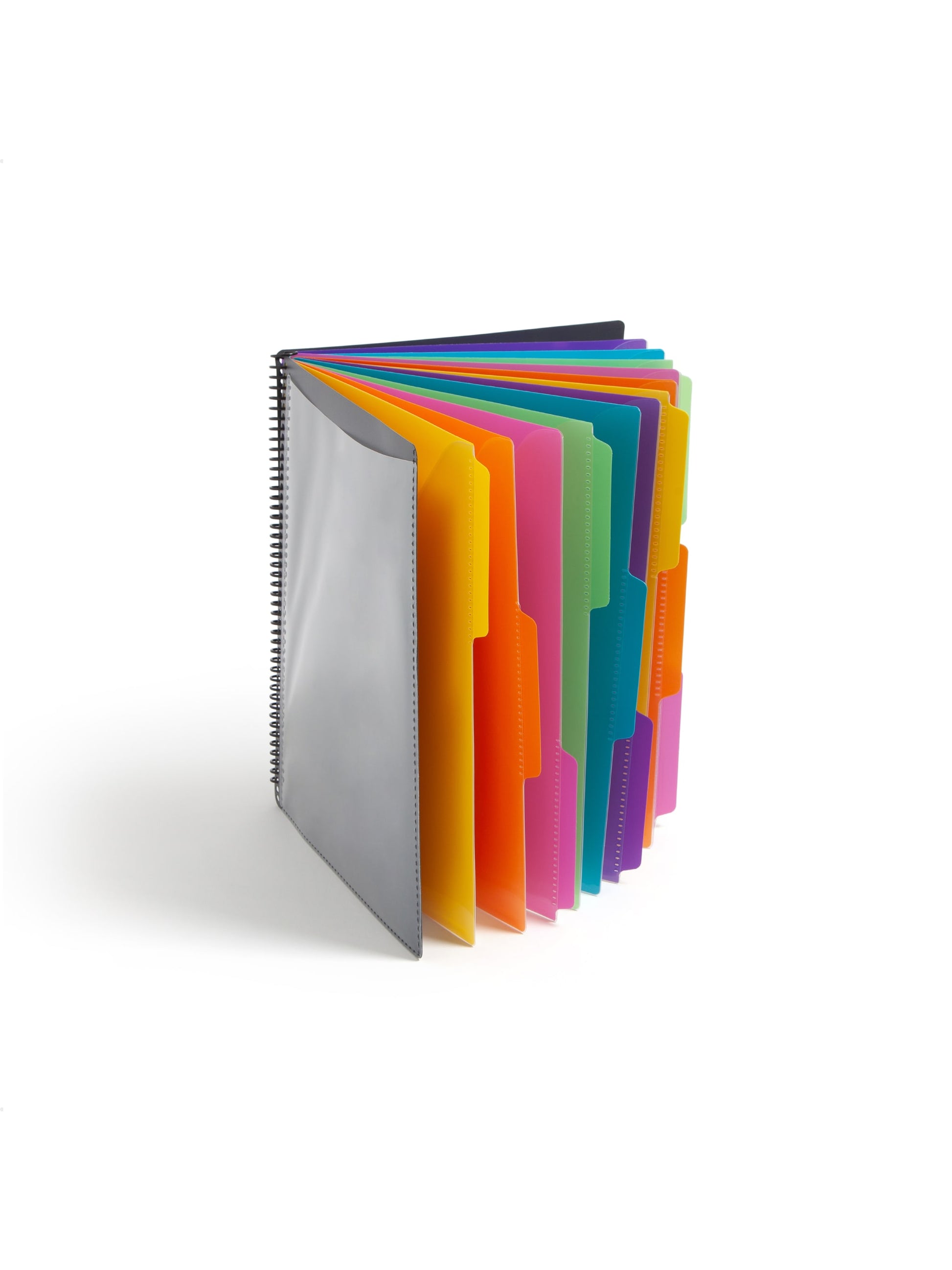 Poly Project Organizers, 24 Pockets, 1/3-Cut TabPoly Project Organizer, 1/3 Cut, 24 Pockets, 12 Dividers, Gray, Letter, Gray, Letter Size, Set of 1, 086486892063
