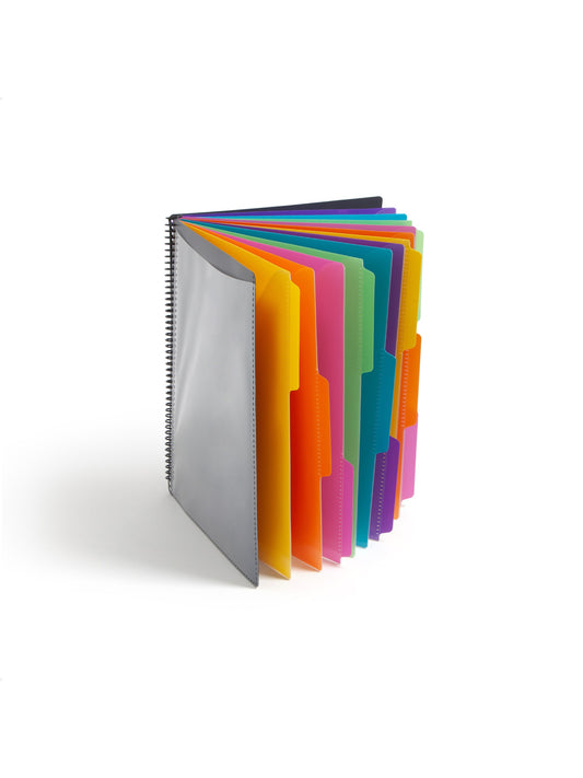 Poly Project Organizers, 24 Pockets, 1/3-Cut TabPoly Project Organizer, 1/3 Cut, 24 Pockets, 12 Dividers, Gray, Letter, Gray, Letter Size, Set of 1, 086486892063