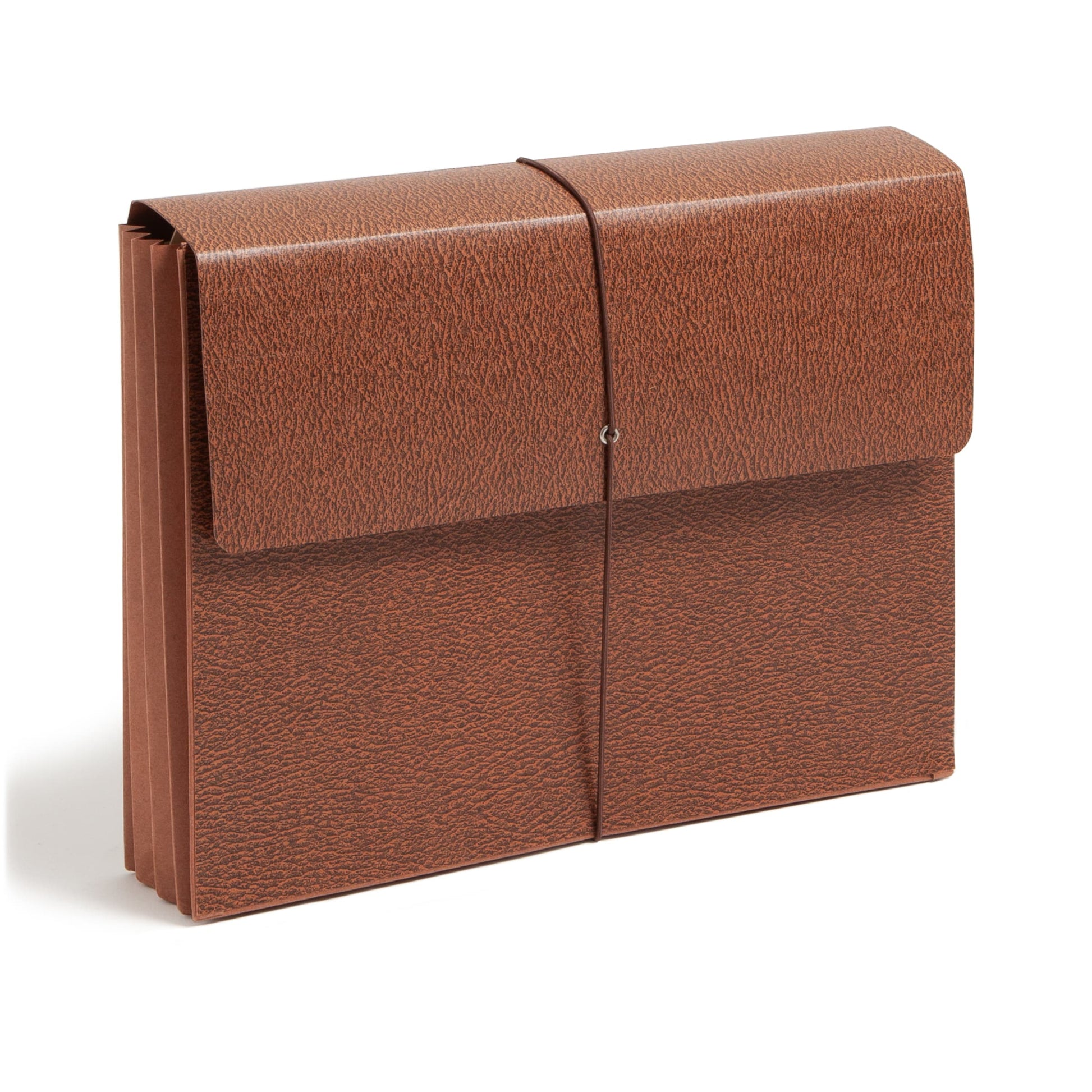 Redrope-Printed Expanding Wallets with Elastic Cord, Redrope Gusset, 3-1/2 Inch Expansion, Brown Color, Letter Size, Set of 10, 30086486713536